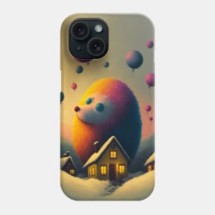 Christmas hedgehog with balloons Phone Case