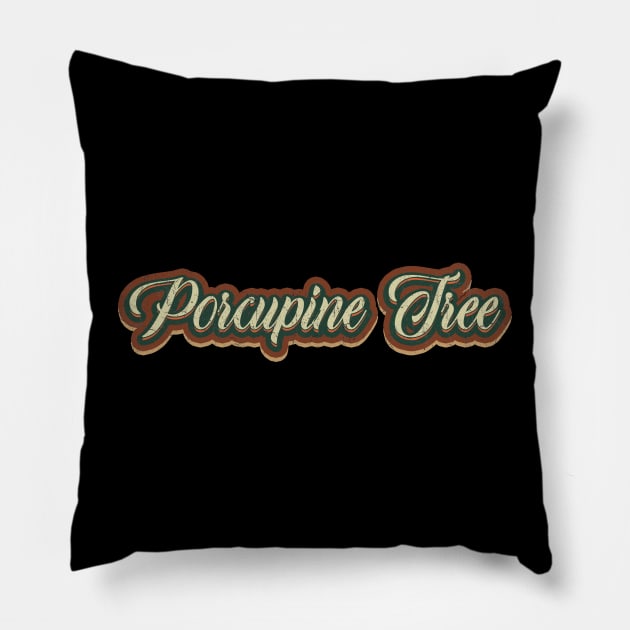vintage tex Porcupine Tree Pillow by Rada.cgi