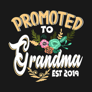 Promoted to Grandma Est 2019 Mothers Day New Grandma Idea T-Shirt