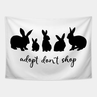 Adopt Don't Shop Bunny Edition (black) Tapestry