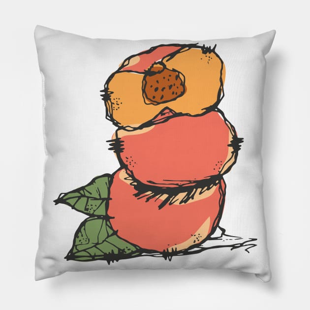 Peaches on top Pillow by linespace-001