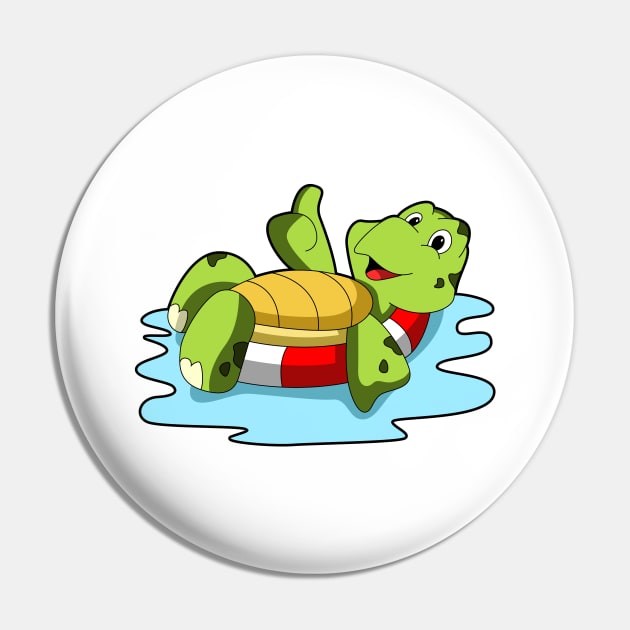 Turtle at Swimming in Water Pin by Markus Schnabel