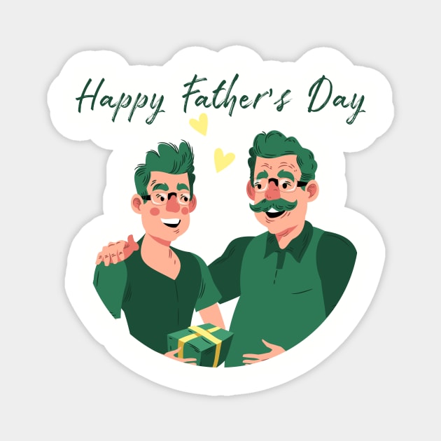 happy fathers day - father and son Magnet by Spring Moon