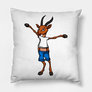 Cute Anthropomorphic Human-like Cartoon Character Gazelle Antelope in Clothes Pillow