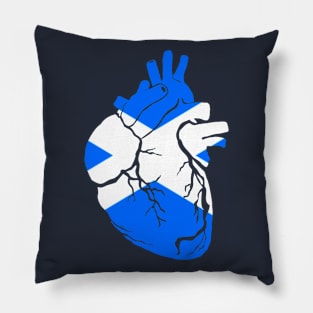 Scottish Flag Heart, Anatomical Design Pillow