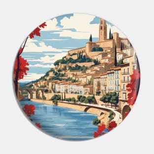 Beziers France Vintage Travel Poster Tourism Pin