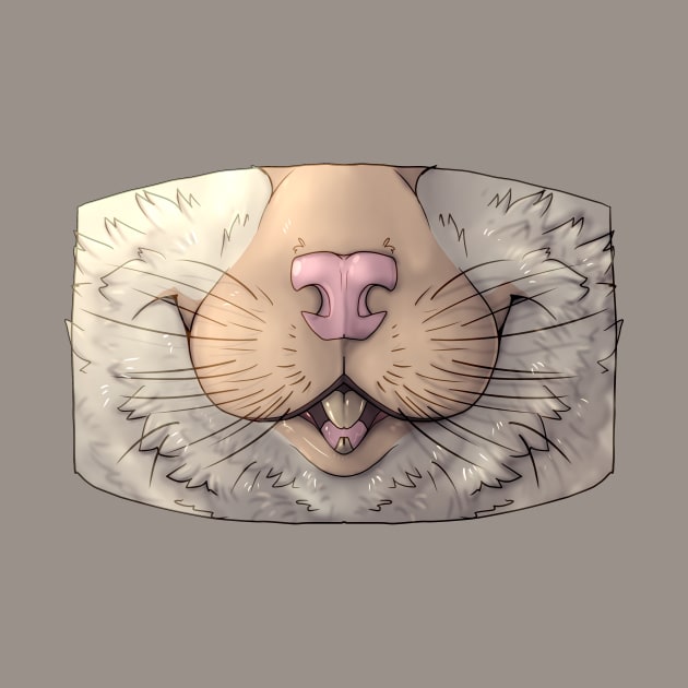 Cream-Blazed White Rat Mask by Acteus