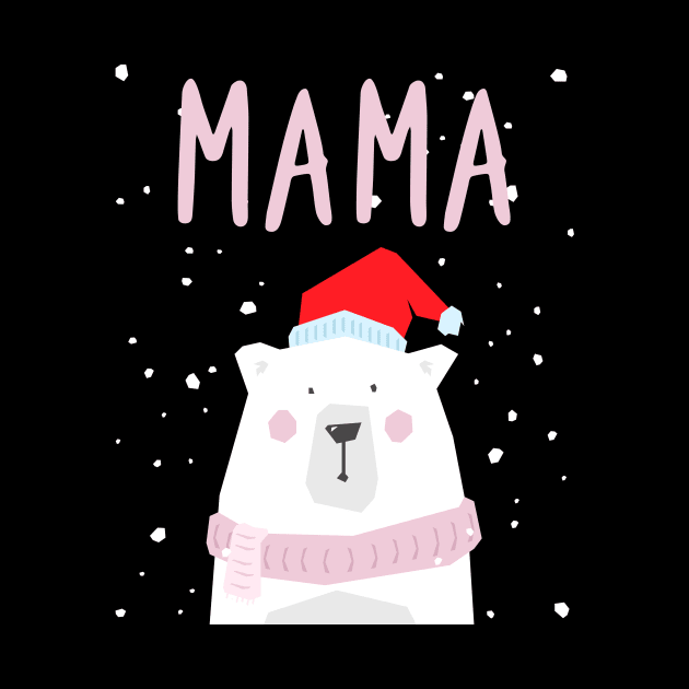 Womens Mama Bear Christmas Santa Hat Family Matching by teeleoshirts