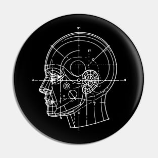 wireframe head Pin