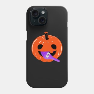 Halloween Worm on a string on pumpkin. Consciousness is an Illusion It's Worm Time Babey! Phone Case