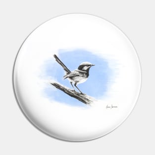 Superb Blue Wren Pin