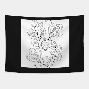 Non Colored Pattern with Floral Motifs Tapestry