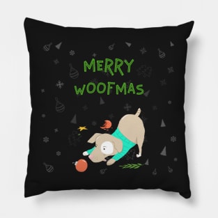 Merry Woofmas Variation 2 Pillow