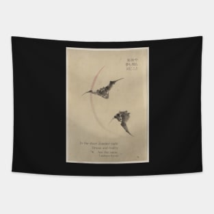 Classic Japanese artwork featuring Summer Bats. Tapestry