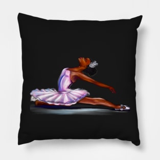 African American ballerina - brown skin ballerina dancing ballet Pillow