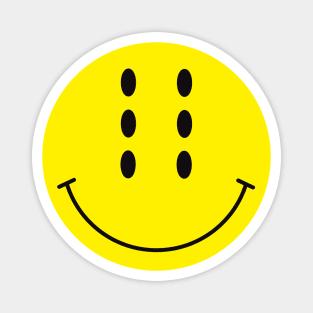 Six-Eyed Smiley Face Magnet