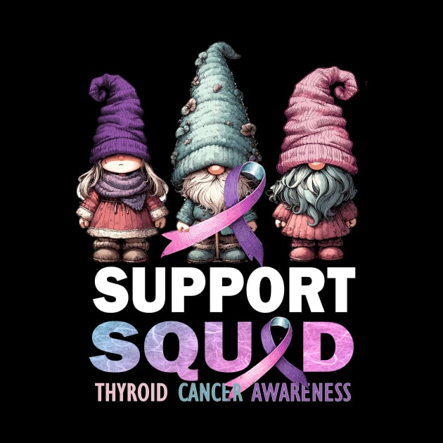 Support Squad Thyroid Cancer Awareness Purple Teal Pink by AlmaDesigns