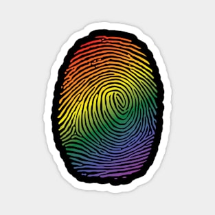 Pansexual Gay Lesbian LGBT Q Asexual | Rainbow Fingerprint Magnet