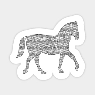 Horse - geometric pattern - black and white. Magnet