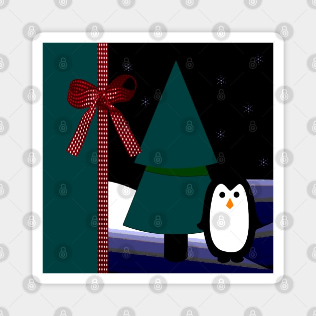 Christmas Penguin Magnet by SandraKC