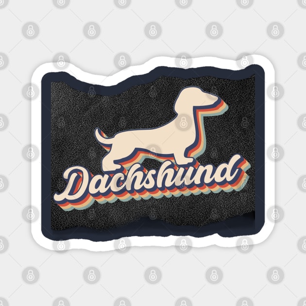 Dachshund on Black Leather Look Magnet by Long-N-Short-Shop