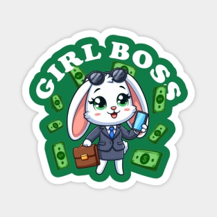 Girl Boss Bunny Magnet