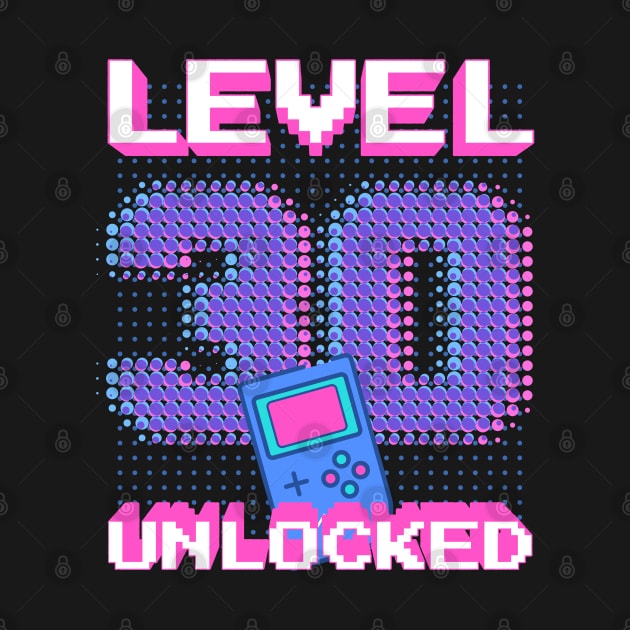 Retro Level 30 Unlocked Shirt 30th Video Gamer Birthday Gift by BitcoinSweatshirts