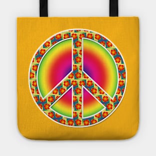 Floral Peace symbol Tote