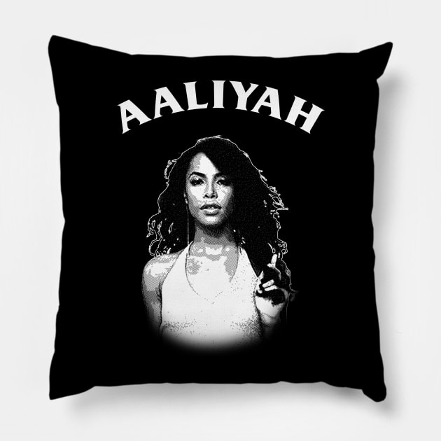 Aaliyah - Engraving Style Pillow by Parody Merch