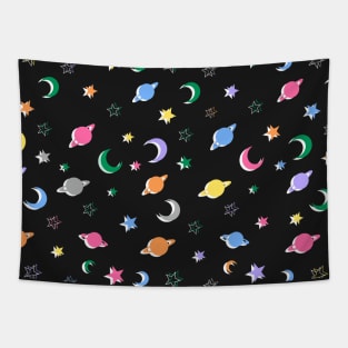 Multi Colour, Space Stars Pattern Tapestry