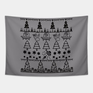 Alien Christmas Ugly Sweater Design Tapestry