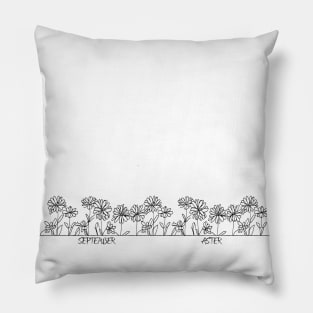 September Birth Month Flower - Aster Pillow