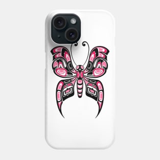 Pink and Black Haida Spirit Butterfly Phone Case