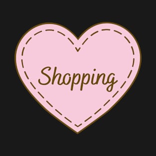 I Love Shopping Simple Heart Design T-Shirt