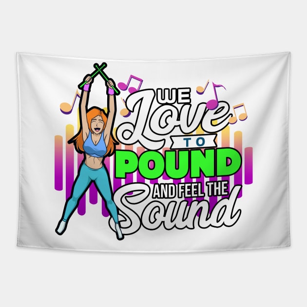 We love to pound - Pound Fitness Workout Tapestry by Modern Medieval Design