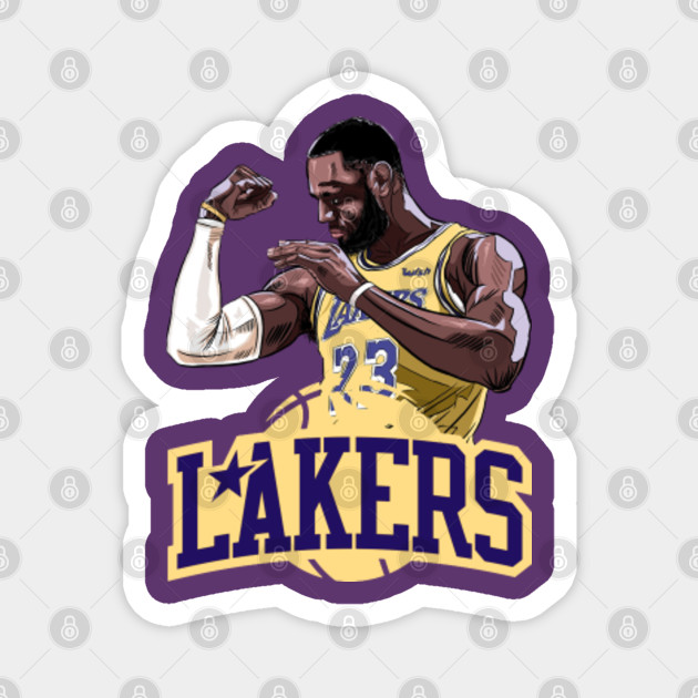 Lebron James Shirt Los Angeles La Lakers Art Drawing Basketball Fan 23 Nba Purple Lebron James Magnet Teepublic Uk
