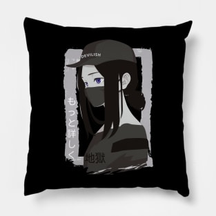 Cool Sad Anime Demonic Girl Pillow