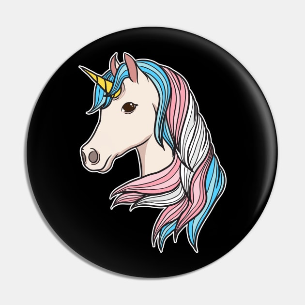 Trans Pride Unicorn Transgender LGBTQ Non-Binary Pin by Dr_Squirrel