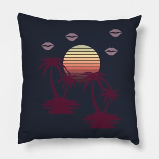 Summer Retro Sunset Pillow