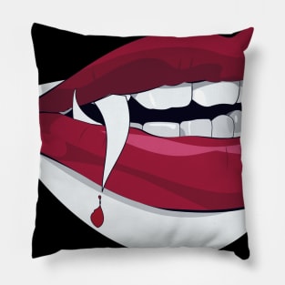 Dracula Halloween Fangs Vampire Lips Blood gifts ideas Pillow
