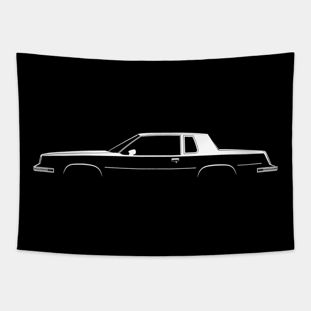 Oldsmobile Cutlass Supreme Coupe (1983) Silhouette Tapestry by Car-Silhouettes