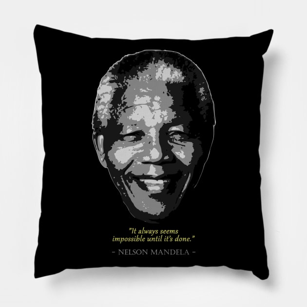 Nelson Mandela Quote Pillow by Nerd_art