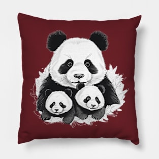 Cute Little Panda Enjoying Pillow