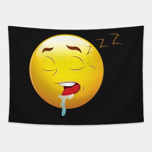 Sleepy Smiley Face Emoticon Tapestry