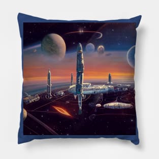 Interplanetary Spaceport Pillow