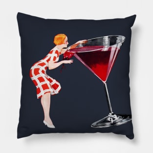 Red Drink - Vintage Poster Pillow