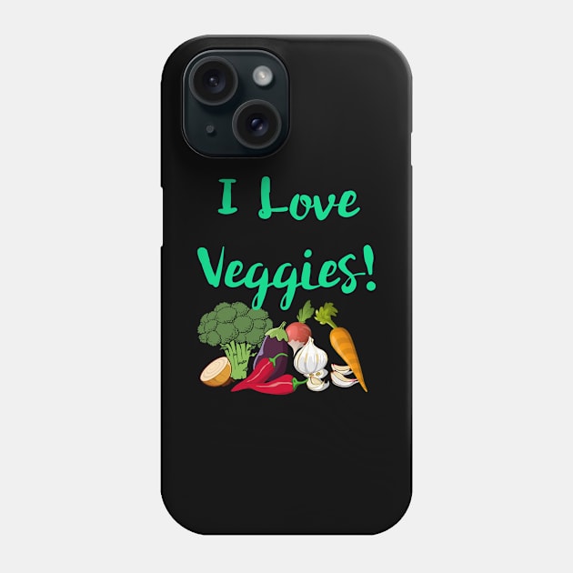 I Love Veggies Phone Case by Lin Watchorn 