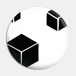 White and Black Cubes Geometric Abstract Acrylic Painting Pin