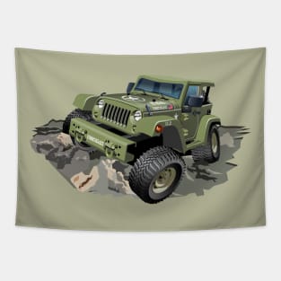 Cartoon jeep Tapestry