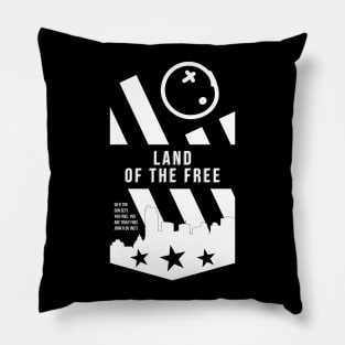 LAND OF THE FREE - WHITE INK Pillow